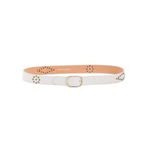 PERSAMAN NEW YORK Beige Made In Italy Leather Studded Belt